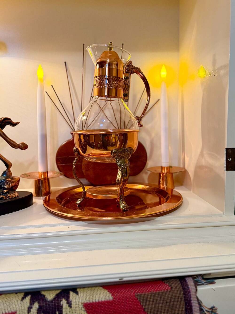 Vintage Copper Carafe Copper Coffee Warmer Midcentury Hollywood Regency Decor